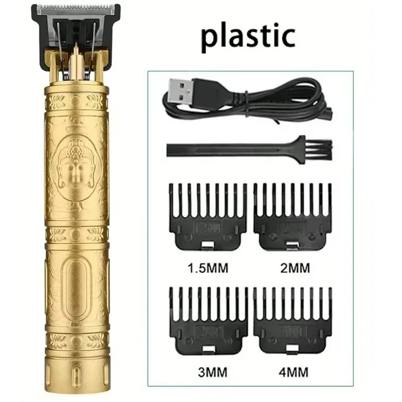 Rechargeable Trimmer with Engraved Dragon & Buddha Design