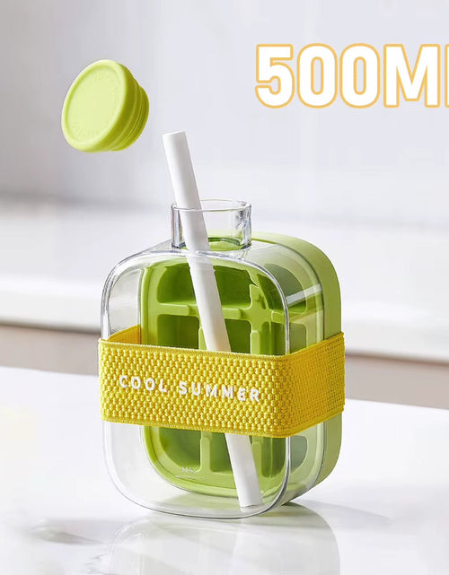 Load image into Gallery viewer, ChillSip Bottle Set – Stylish Water Bottle with Straw &amp; Zero-Contact Ice Cube Tray
