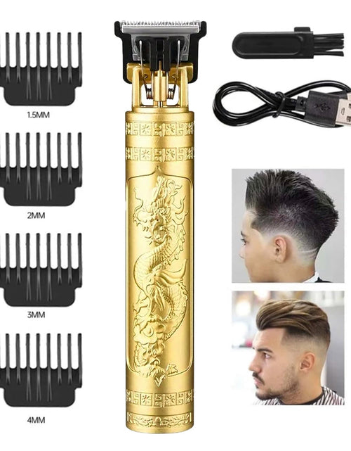 Load image into Gallery viewer, Rechargeable Trimmer with Engraved Dragon &amp; Buddha Design
