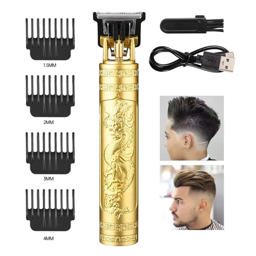 Rechargeable Trimmer with Engraved Dragon & Buddha Design