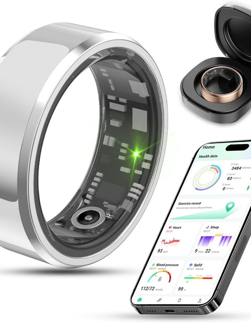 Load image into Gallery viewer, 2025 Upgrade Smart Ring Health Tracker for Men Women - IP68 Waterproof Fitness Ring with Sleep Tracker/Heart Rate/Blood Oxygen/Steps/Distance/Calories, Air Shutter, Charging Case up to 7-Day
