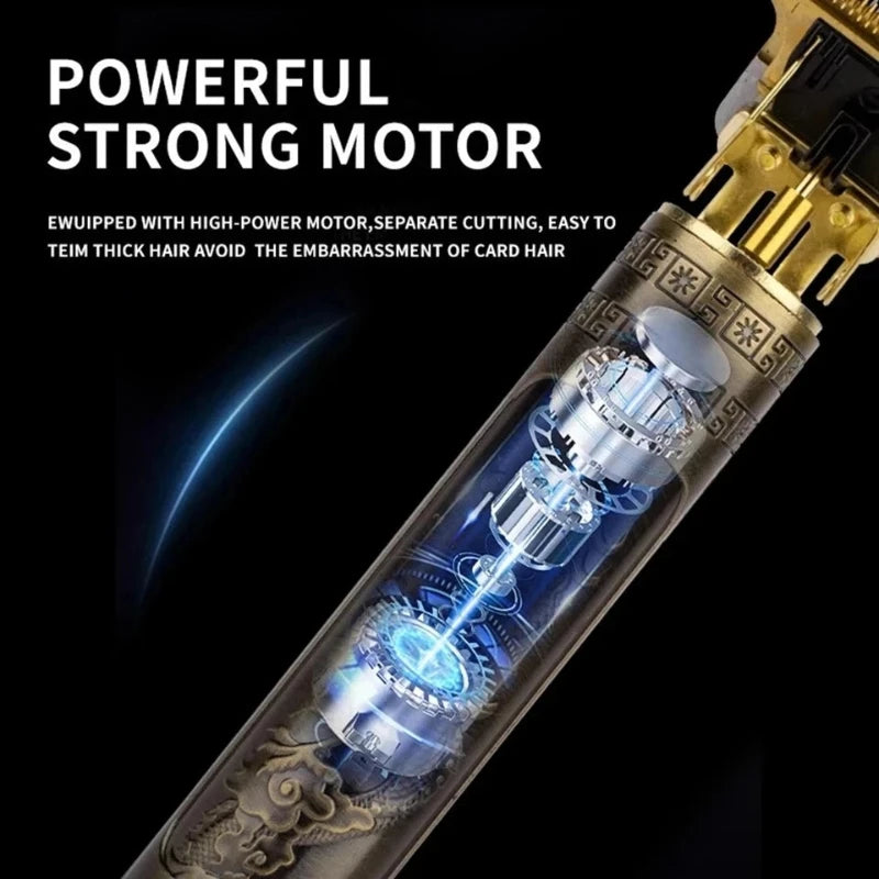 Rechargeable Trimmer with Engraved Dragon & Buddha Design